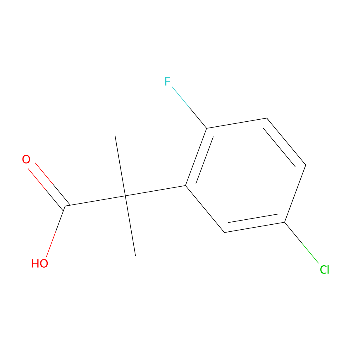 2-(5-Chloro-2-fluorophenyl)-2-methylpropanoic acid molecular structure, CAS 1260741-63-6