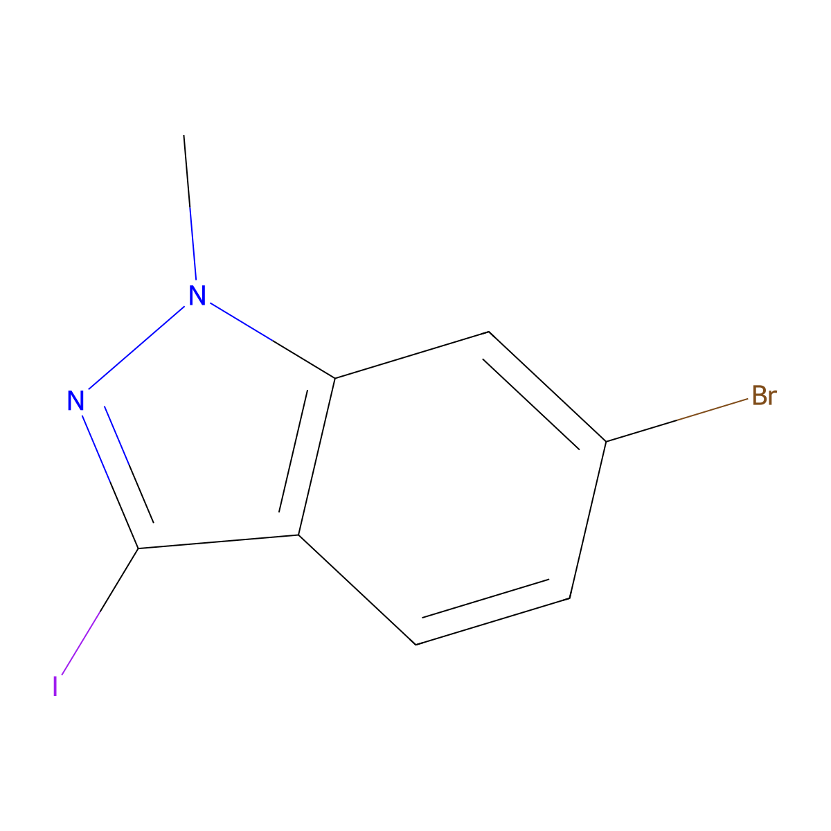 6-Bromo-3-iodo-1-methyl-1H-indazole molecular structure, CAS 1260741-78-3