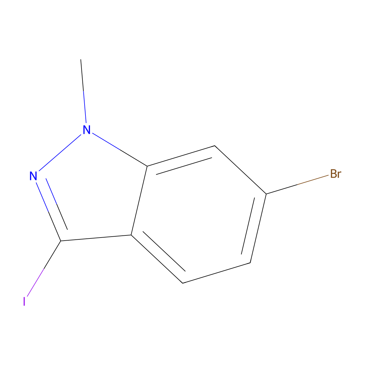 6-Bromo-3-iodo-1-methyl-1H-indazole molecular structure, CAS 1260741-78-3