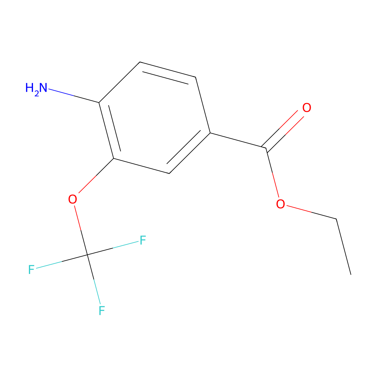 Ethyl 4-amino-3-(trifluoromethoxy)benzoate molecular structure, CAS 1260742-02-6