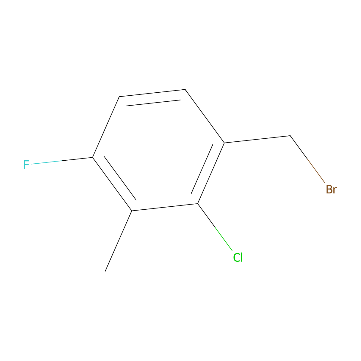 1-(Bromomethyl)-2-chloro-4-fluoro-3-methylbenzene molecular structure, CAS 1260742-21-9