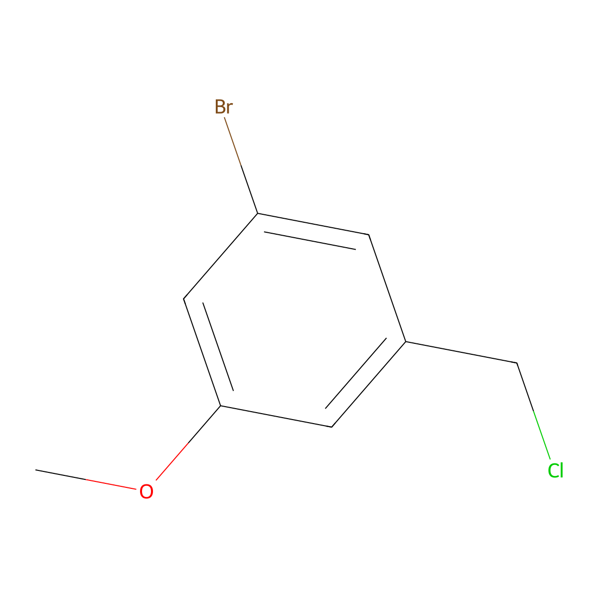 1-Bromo-3-(chloromethyl)-5-methoxybenzene molecular structure, CAS 1260742-30-0