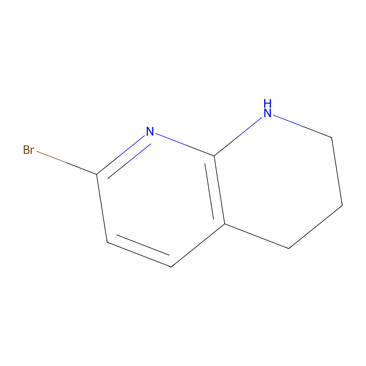 7-bromo-1,2,3,4-tetrahydro-1,8-Naphthyridine molecular structure, CAS 1260742-32-2