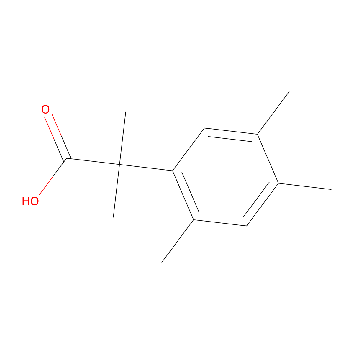 2-Methyl-2-(2,4,5-trimethylphenyl)propanoic acid molecular structure, CAS 1260742-41-3
