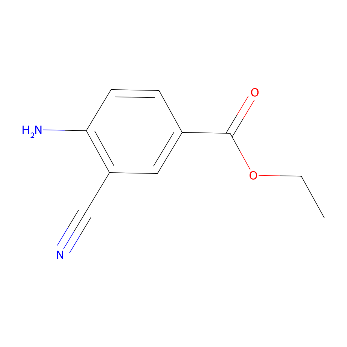 Ethyl 4-amino-3-cyanobenzoate molecular structure, CAS 1260742-52-6
