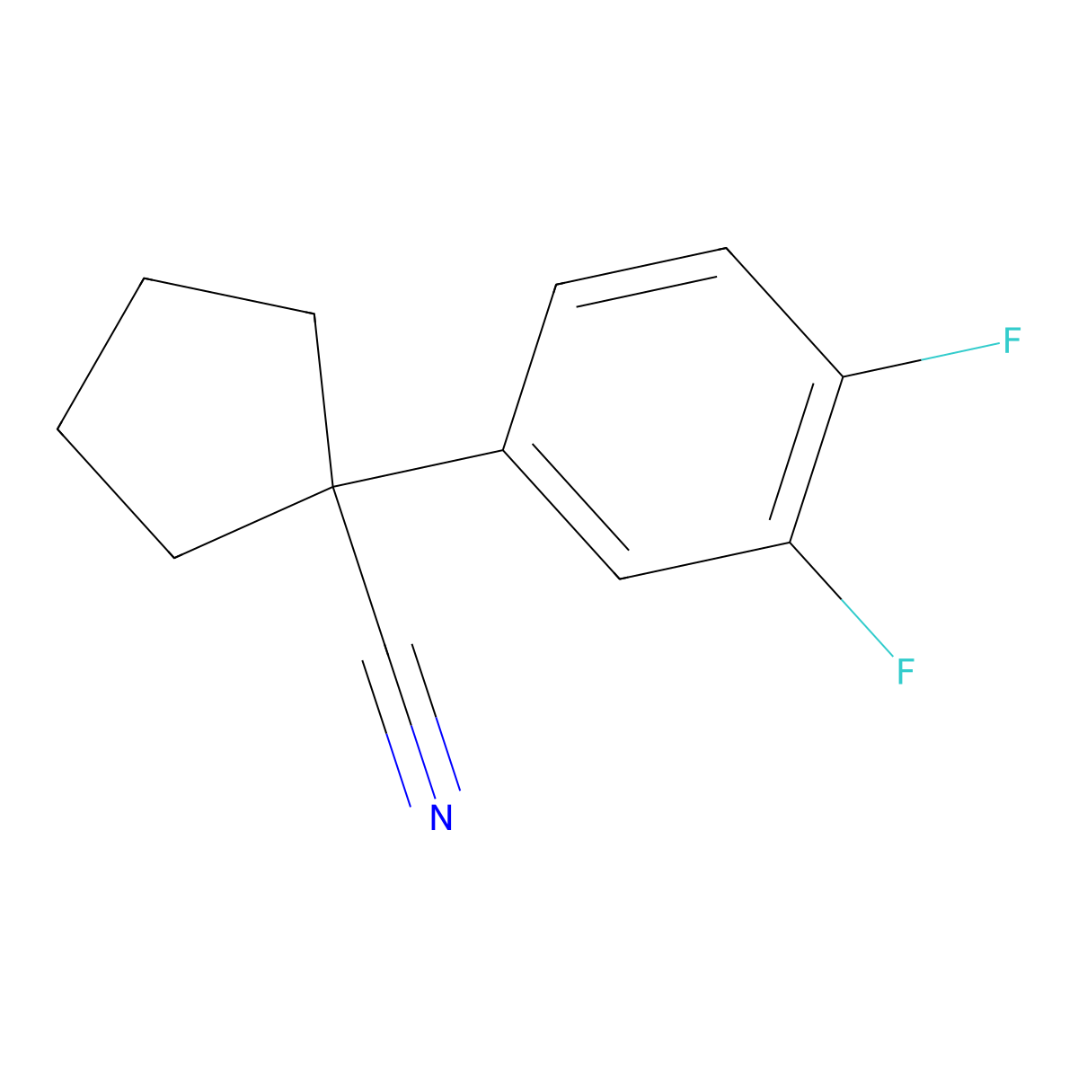 1-(3,4-Difluorophenyl)cyclopentanecarbonitrile molecular structure, CAS 1260742-83-3