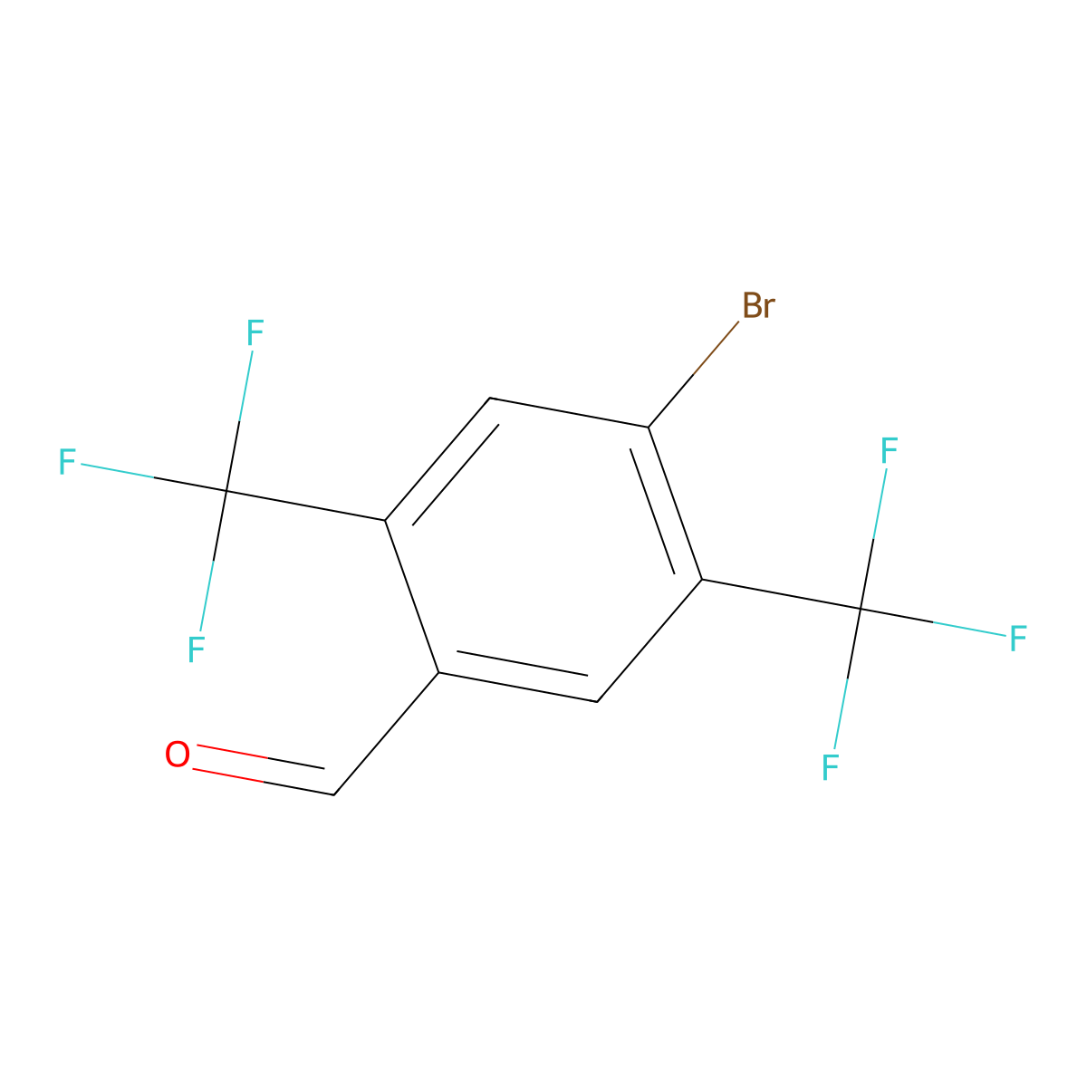 4-Bromo-2,5-bis(trifluoromethyl)benzaldehyde molecular structure, CAS 1260743-42-7