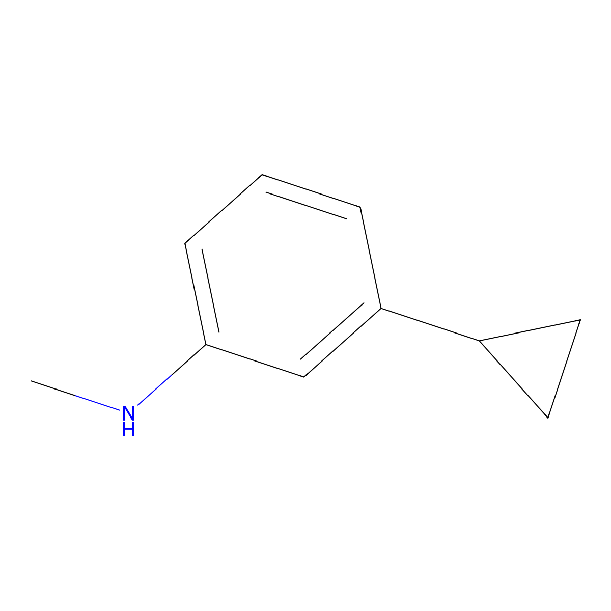 3-cyclopropyl-N-methylaniline molecular structure, CAS 1260743-53-0