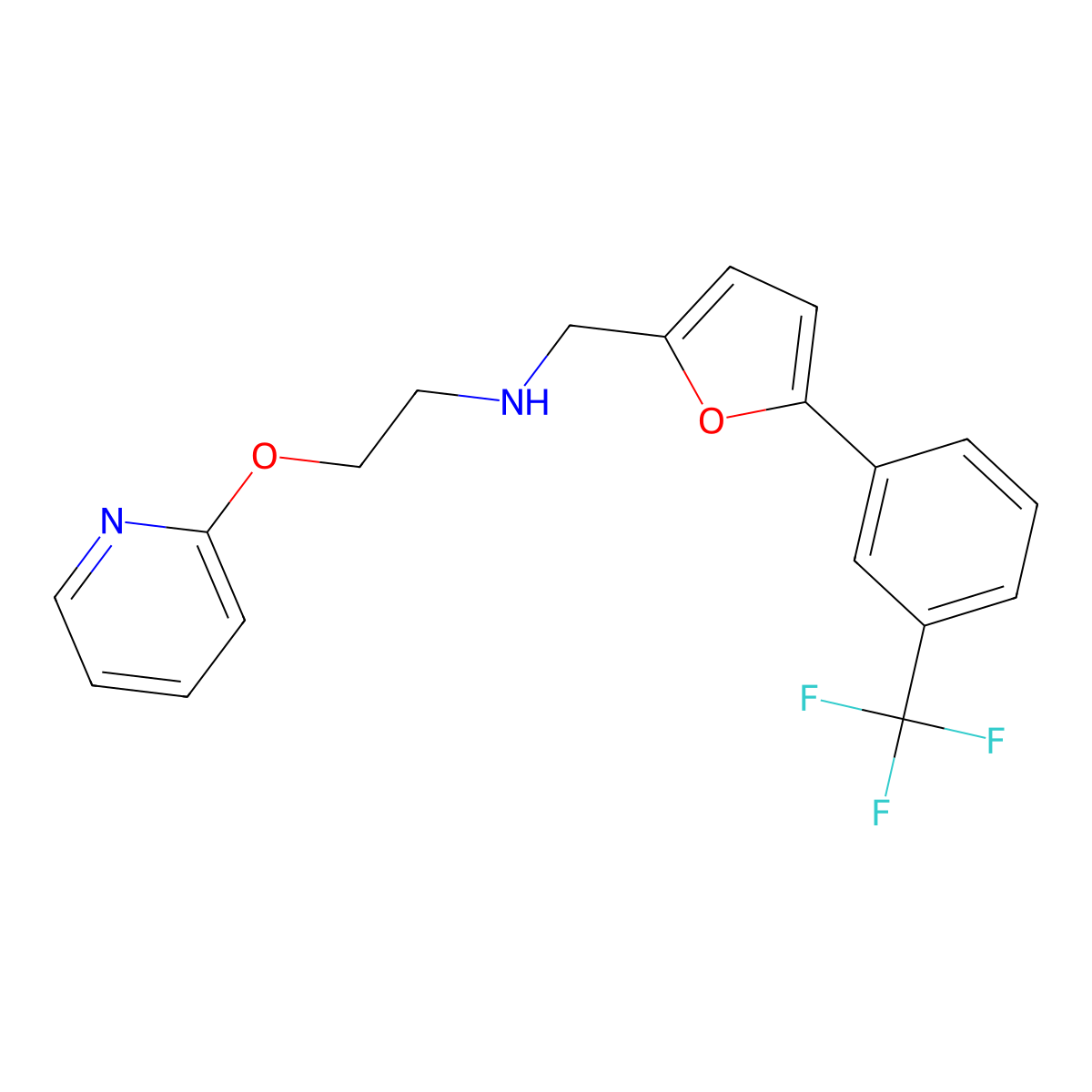2-(2-pyridinyloxy)-N-({5-[3-(trifluoromethyl)phenyl]-2-furyl}methyl)ethanamine molecular structure, CAS 1260744-27-1
