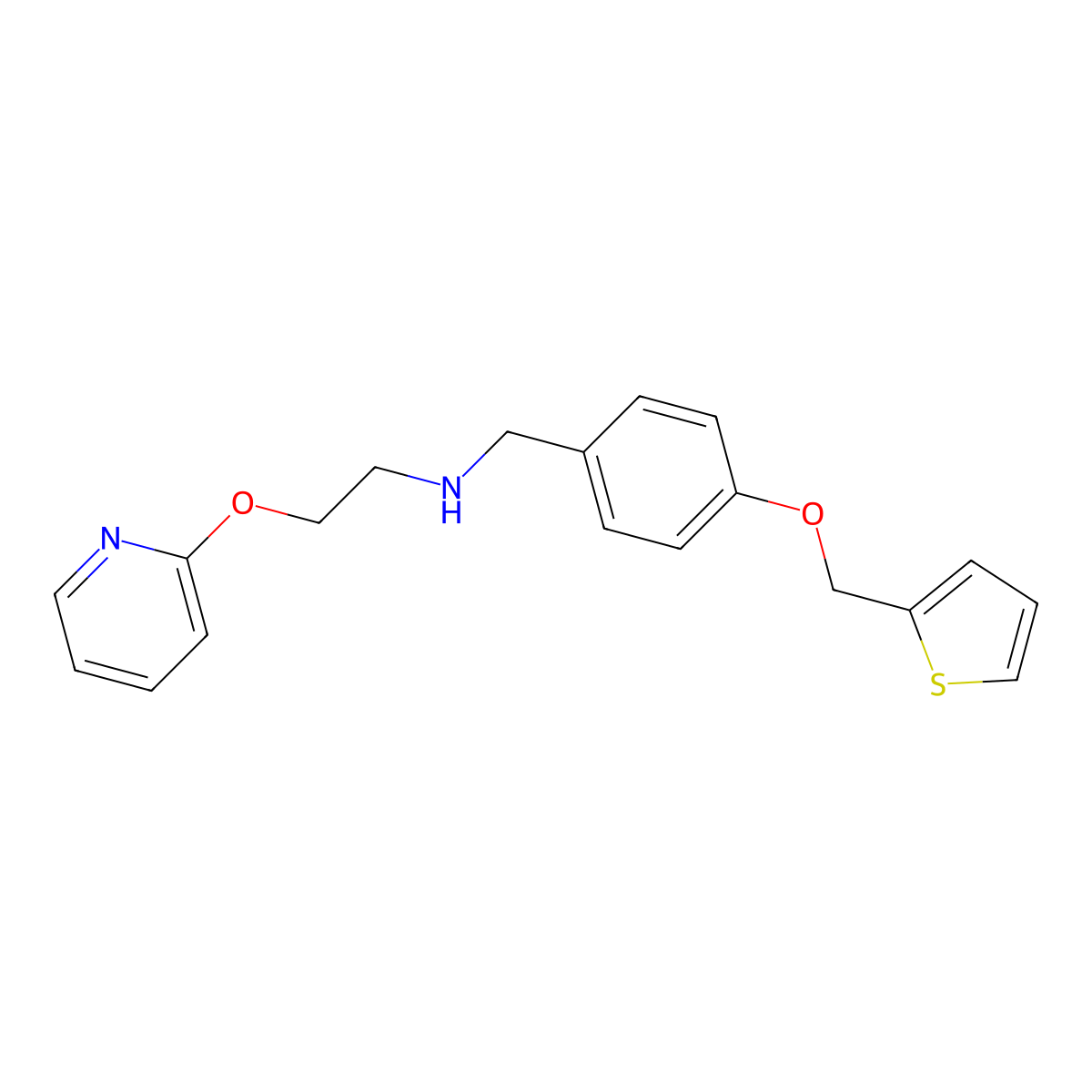2-(pyridin-2-yloxy)-N-[4-(thiophen-2-ylmethoxy)benzyl]ethanamine molecular structure, CAS 1260750-58-0