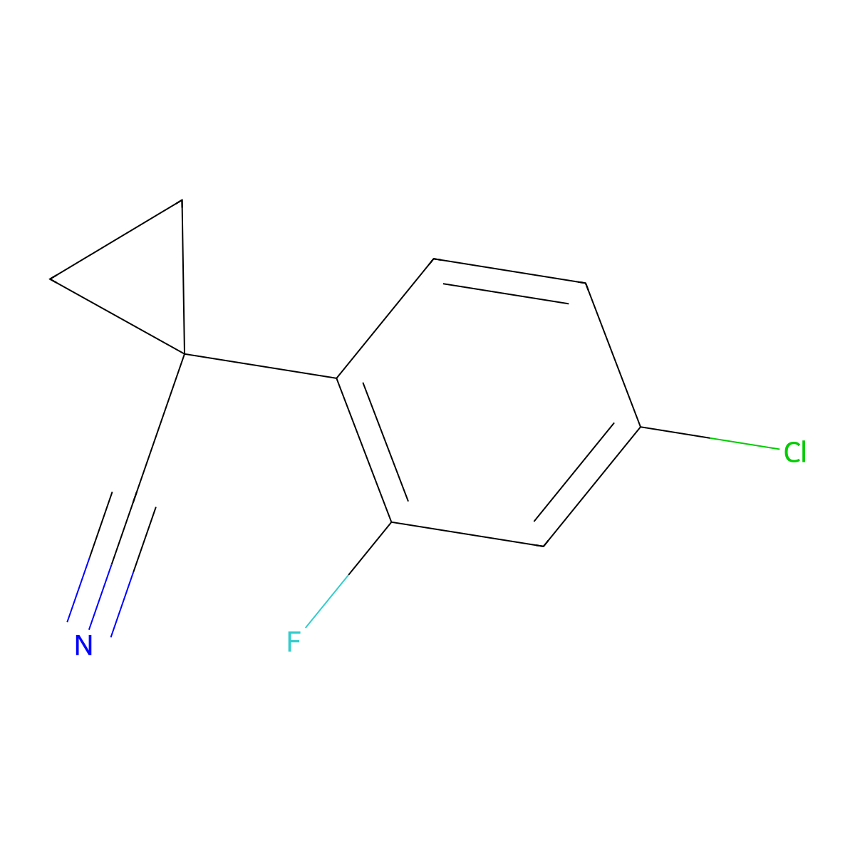 1-(4-Chloro-2-fluorophenyl)cyclopropane-1-carbonitrile molecular structure, CAS 1260750-70-6