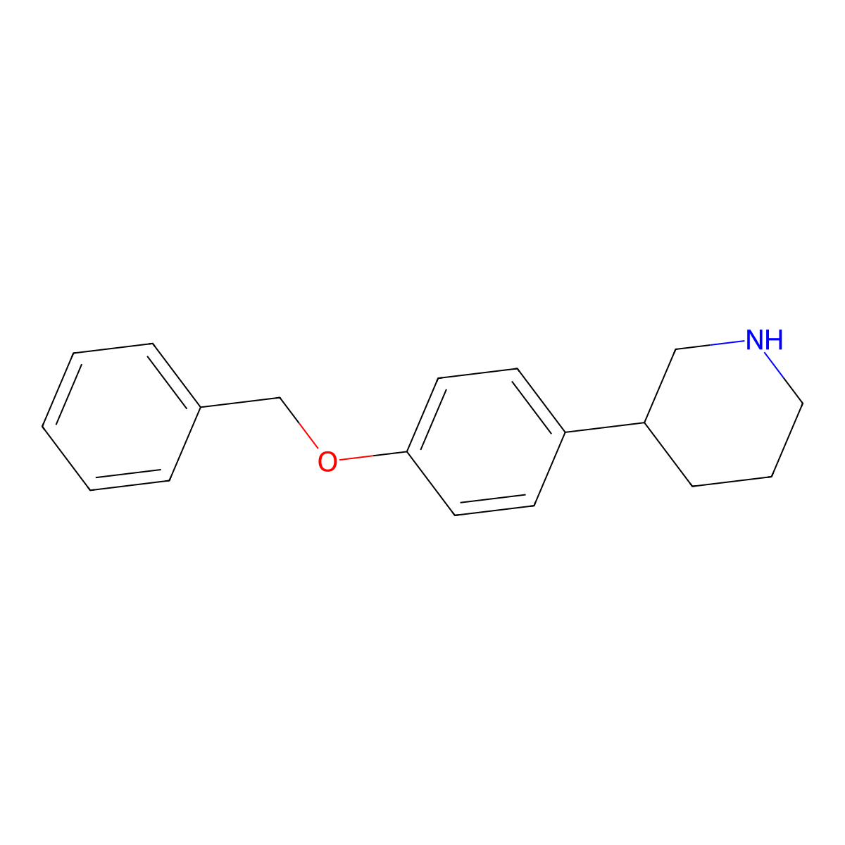 3-(4-(Benzyloxy)phenyl)piperidine molecular structure, CAS 1260751-00-5