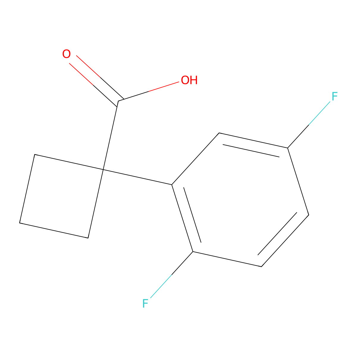 1-(2,5-Difluorophenyl)cyclobutane-1-carboxylic acid molecular structure, CAS 1260752-10-0