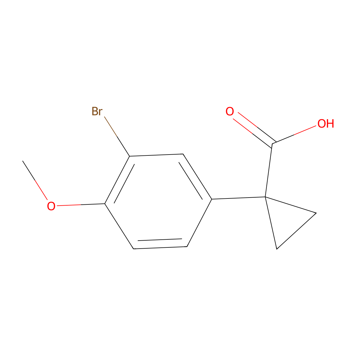 1-(3-Bromo-4-methoxyphenyl)cyclopropane-1-carboxylic acid molecular structure, CAS 1260752-23-5