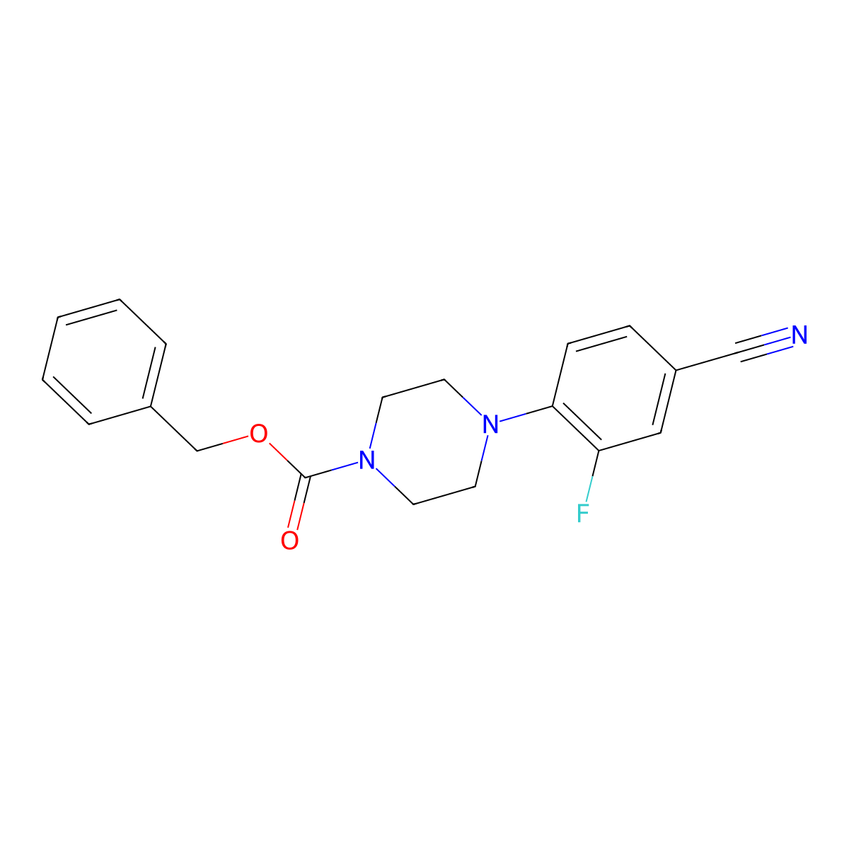 Benzyl 4-(4-cyano-2-fluorophenyl)piperazine-1-carboxylate molecular structure, CAS 1260752-65-5