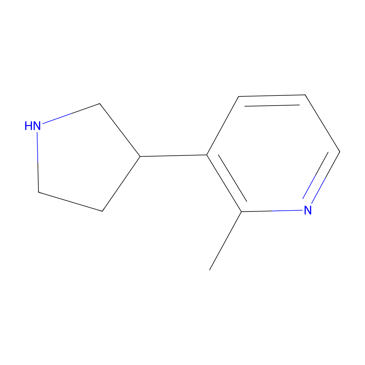 2-Methyl-3-(pyrrolidin-3-yl)pyridine molecular structure, CAS 1260755-65-4