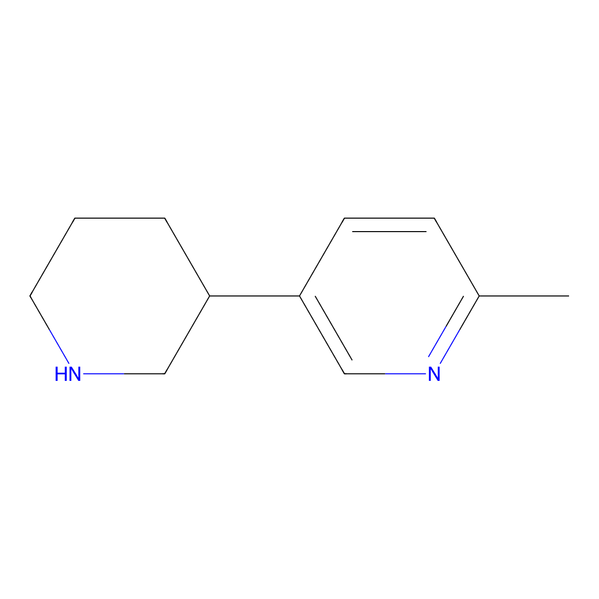 2-Methyl-5-(piperidin-3-yl)pyridine molecular structure, CAS 1260755-78-9
