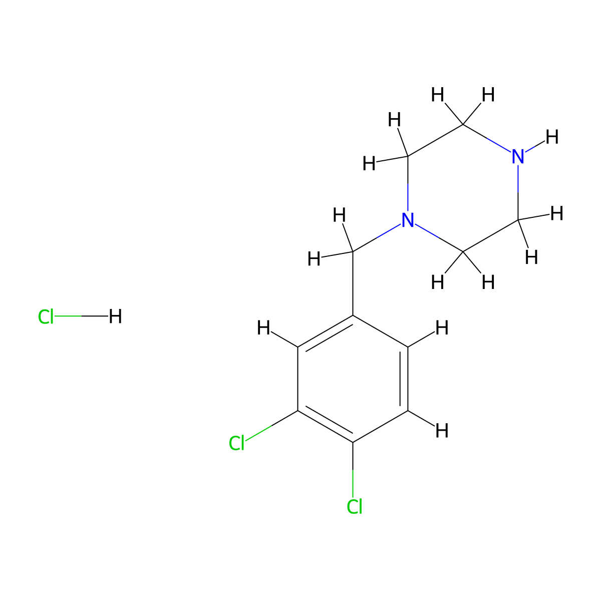1-(3,4-Dichloro-benzyl)-piperazine hydrochloride molecular structure, CAS 1260756-89-5