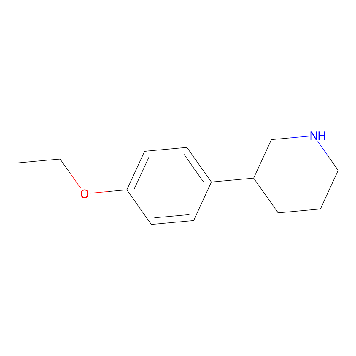 3-(4-Ethoxyphenyl)piperidine molecular structure, CAS 1260757-10-5