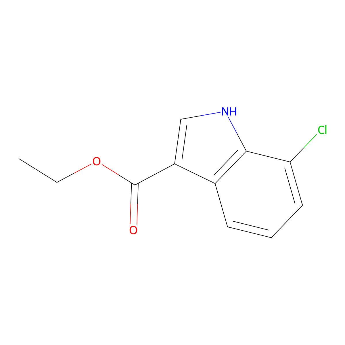 Ethyl 7-chloro-1H-indole-3-carboxylate molecular structure, CAS 1260757-13-8