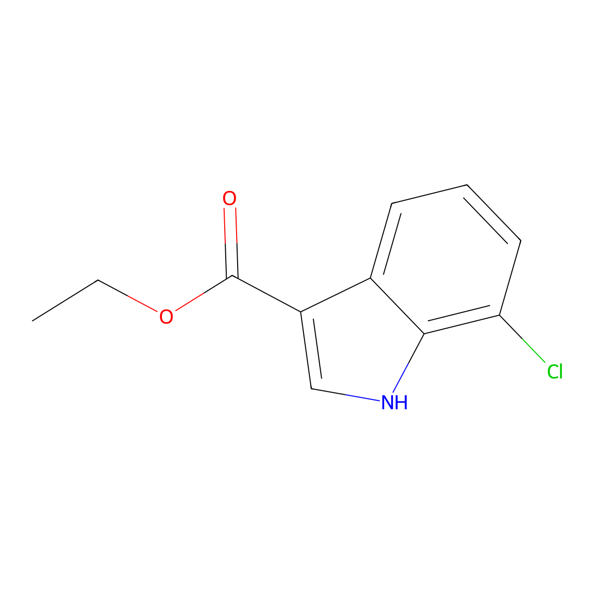 Ethyl 7-chloro-1H-indole-3-carboxylate molecular structure, CAS 1260757-13-8