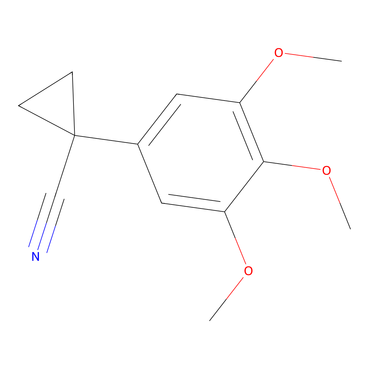1-(3,4,5-Trimethoxyphenyl)cyclopropanecarbonitrile molecular structure, CAS 1260758-03-9