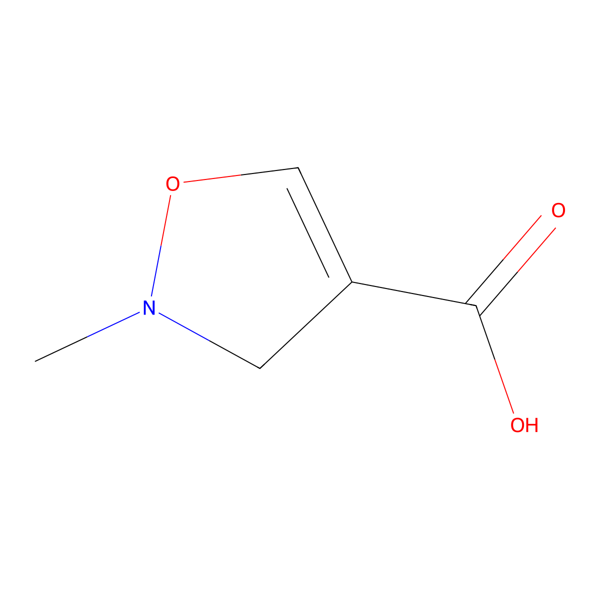 2-Methyl-2,3-dihydroisoxazole-4-carboxylic acid molecular structure, CAS 1260758-16-4