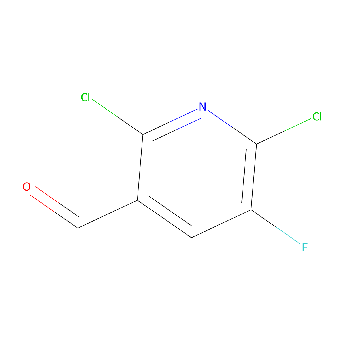 2,6-Dichloro-5-fluoropyridine-3-carbaldehyde molecular structure, CAS 1260758-33-5