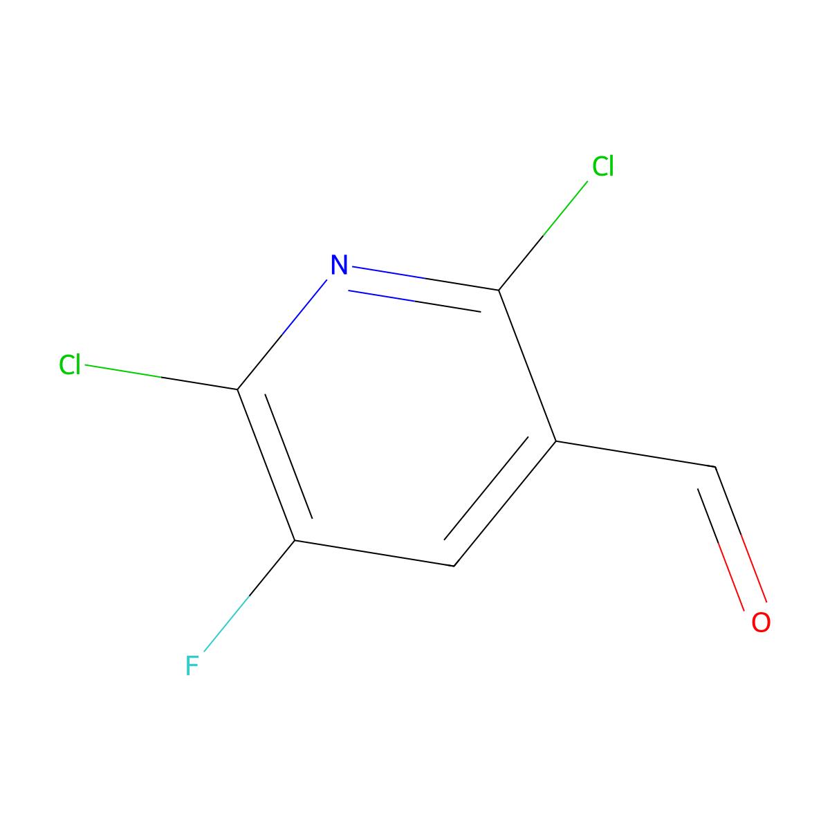2,6-Dichloro-5-fluoropyridine-3-carbaldehyde molecular structure, CAS 1260758-33-5