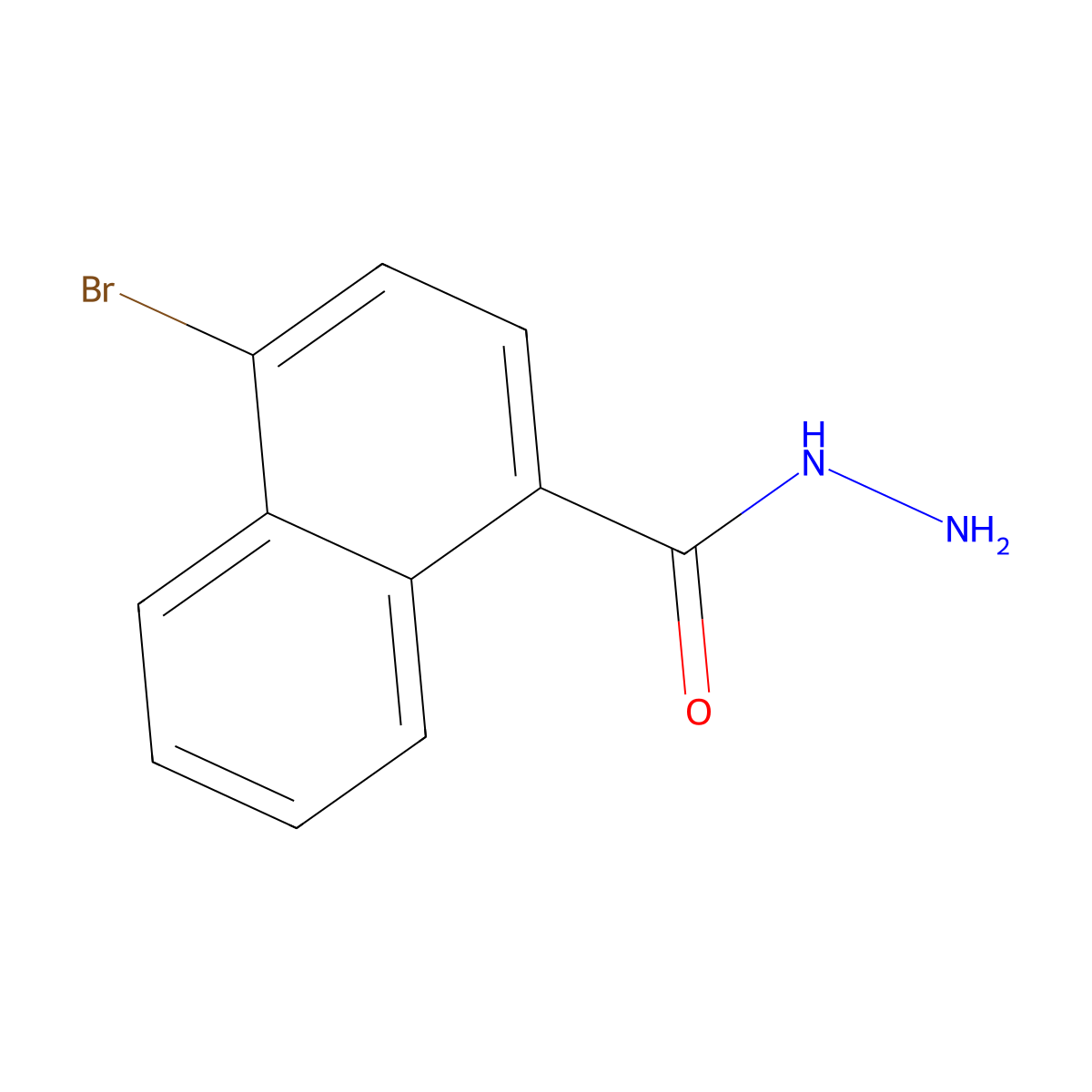 4-Bromonaphthalene-1-carbohydrazide molecular structure, CAS 1260758-39-1