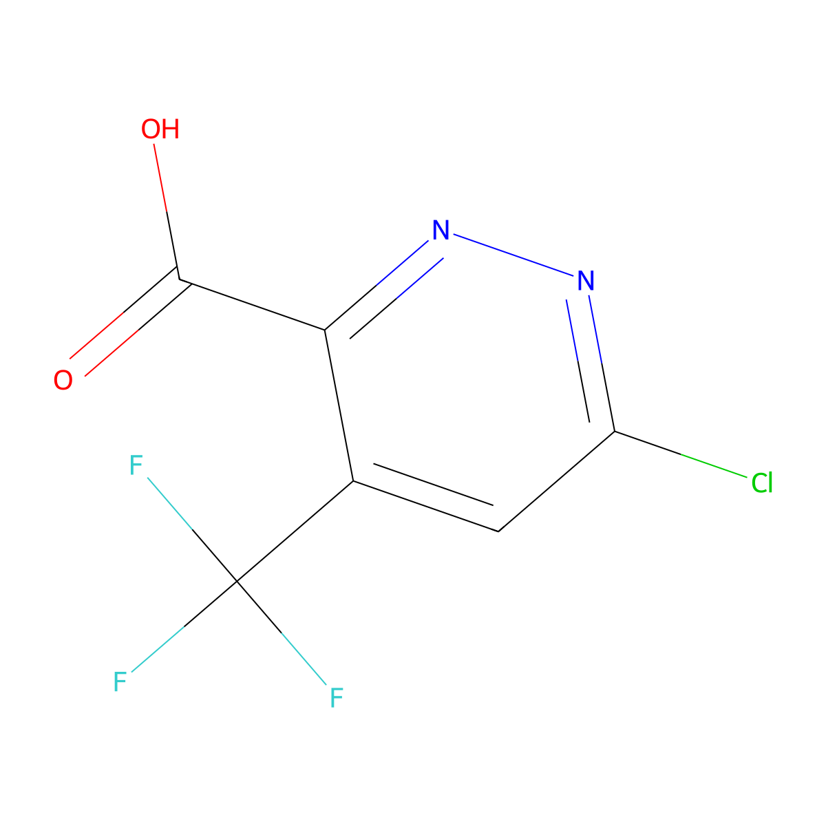 6-Chloro-4-(trifluoromethyl)pyridazine-3-carboxylic acid molecular structure, CAS 1260758-47-1