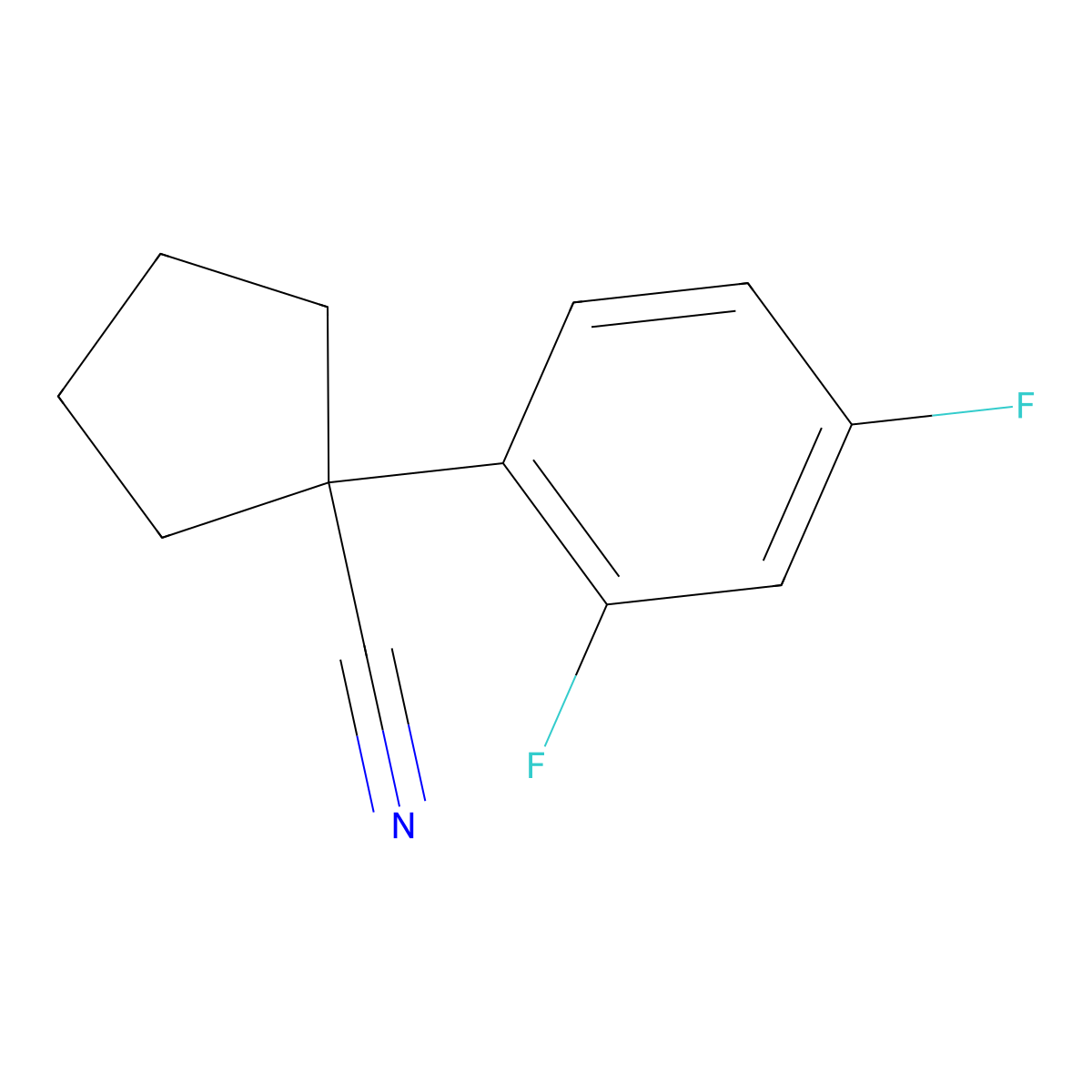 1-(2,4-Difluorophenyl)cyclopentane-1-carbonitrile molecular structure, CAS 1260758-81-3