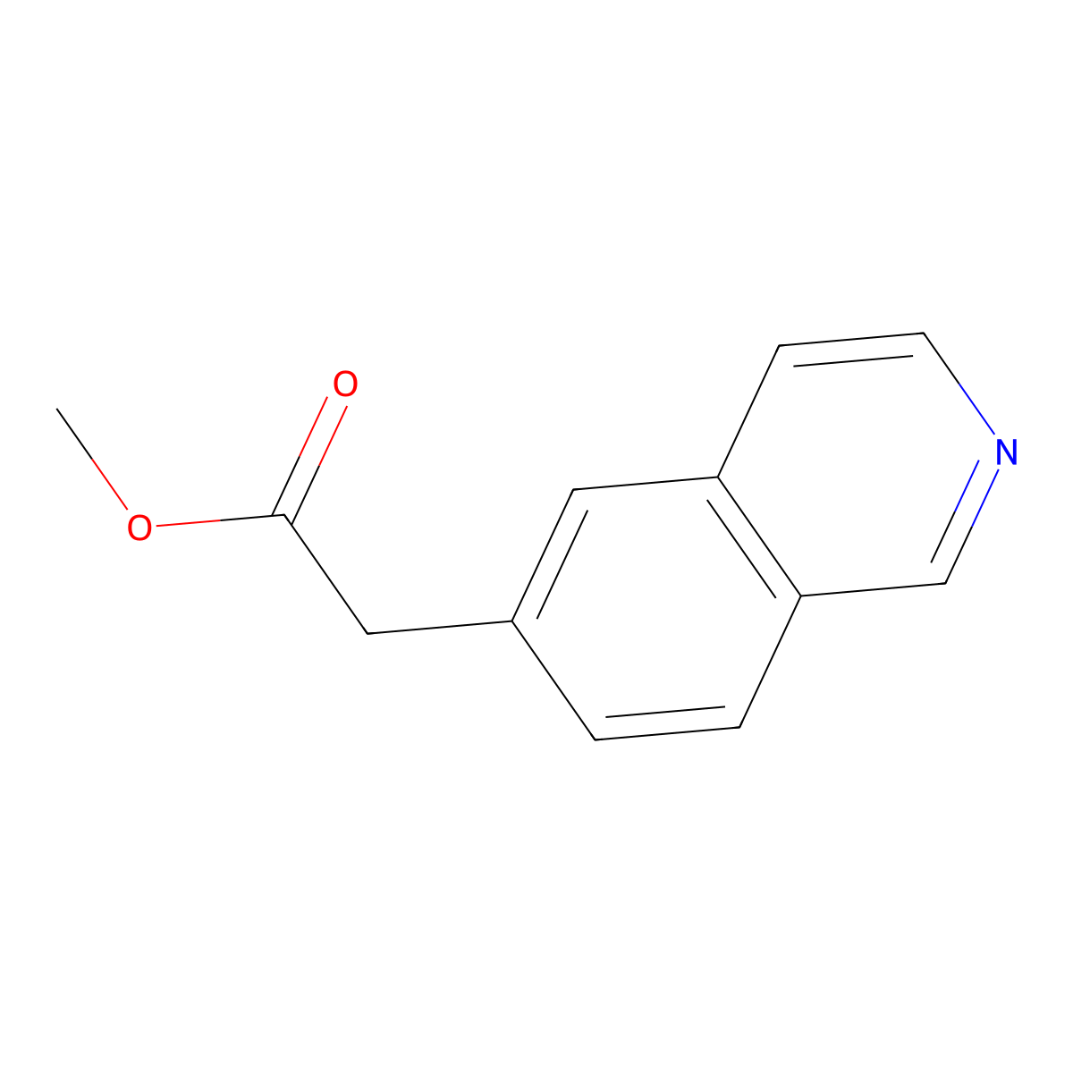 Methyl 2-(isoquinolin-6-YL)acetate molecular structure, CAS 1260758-99-3