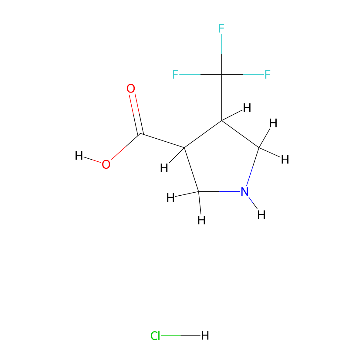 4-(Trifluoromethyl)pyrrolidine-3-carboxylic acid hydrochloride molecular structure, CAS 1260759-01-0