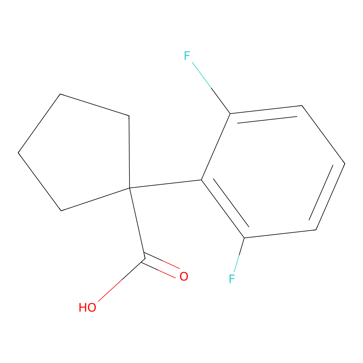 1-(2,6-Difluorophenyl)cyclopentanecarboxylic Acid molecular structure, CAS 1260759-21-4