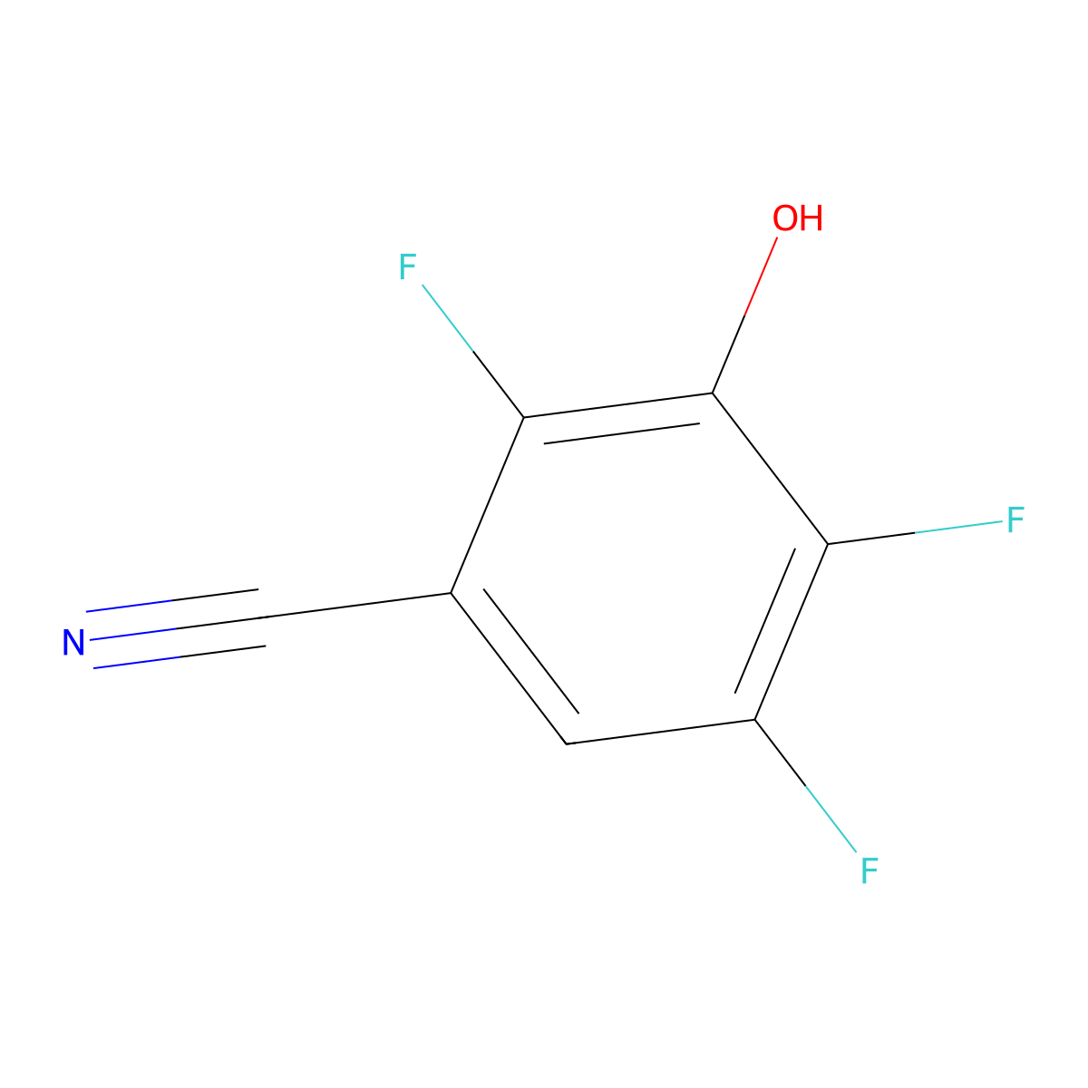 2,4,5-Trifluoro-3-hydroxybenzonitrile molecular structure, CAS 1260759-28-1