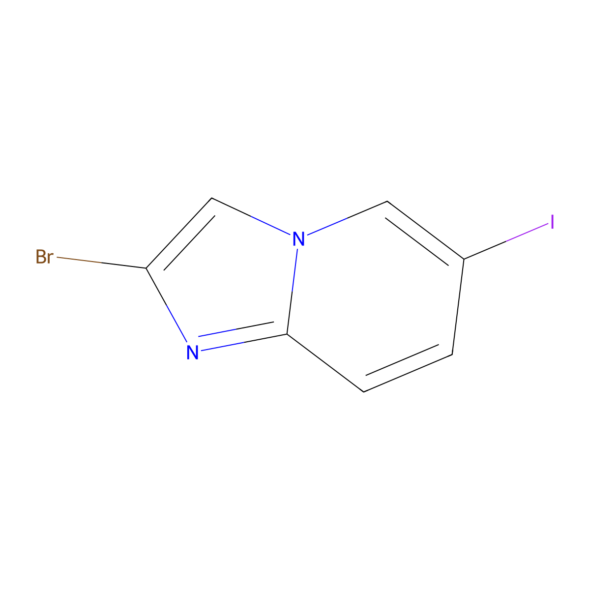 2-Bromo-6-iodoimidazo[1,2-a]pyridine molecular structure, CAS 1260759-52-1