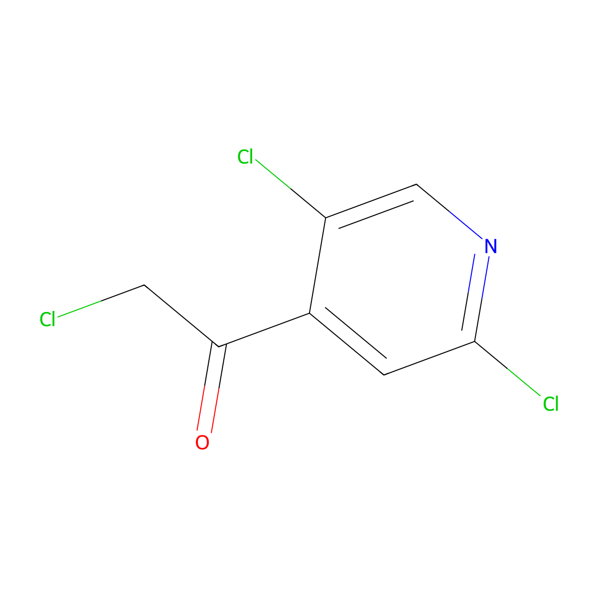 2-Chloro-1-(2,5-dichloropyridin-4-yl)ethan-1-one molecular structure, CAS 1260759-62-3