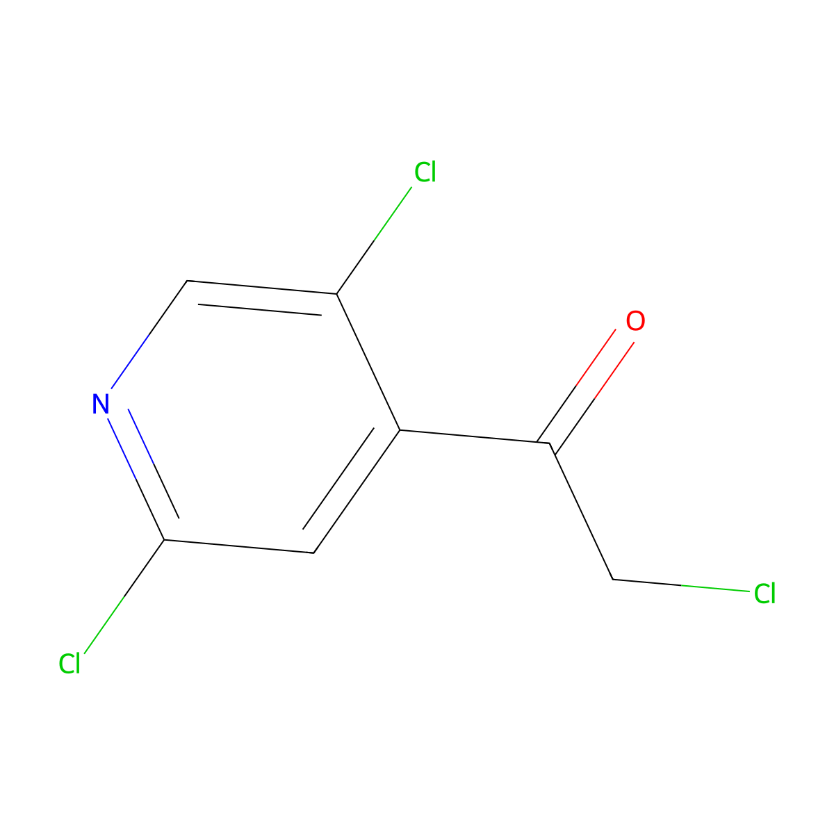 2-Chloro-1-(2,5-dichloropyridin-4-yl)ethan-1-one molecular structure, CAS 1260759-62-3