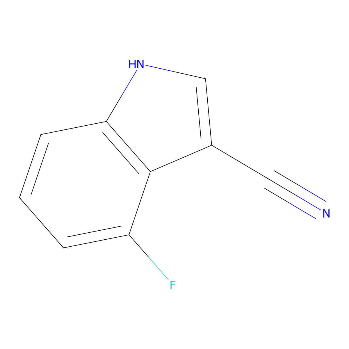 4-Fluoro-1H-indole-3-carbonitrile molecular structure, CAS 1260759-82-7