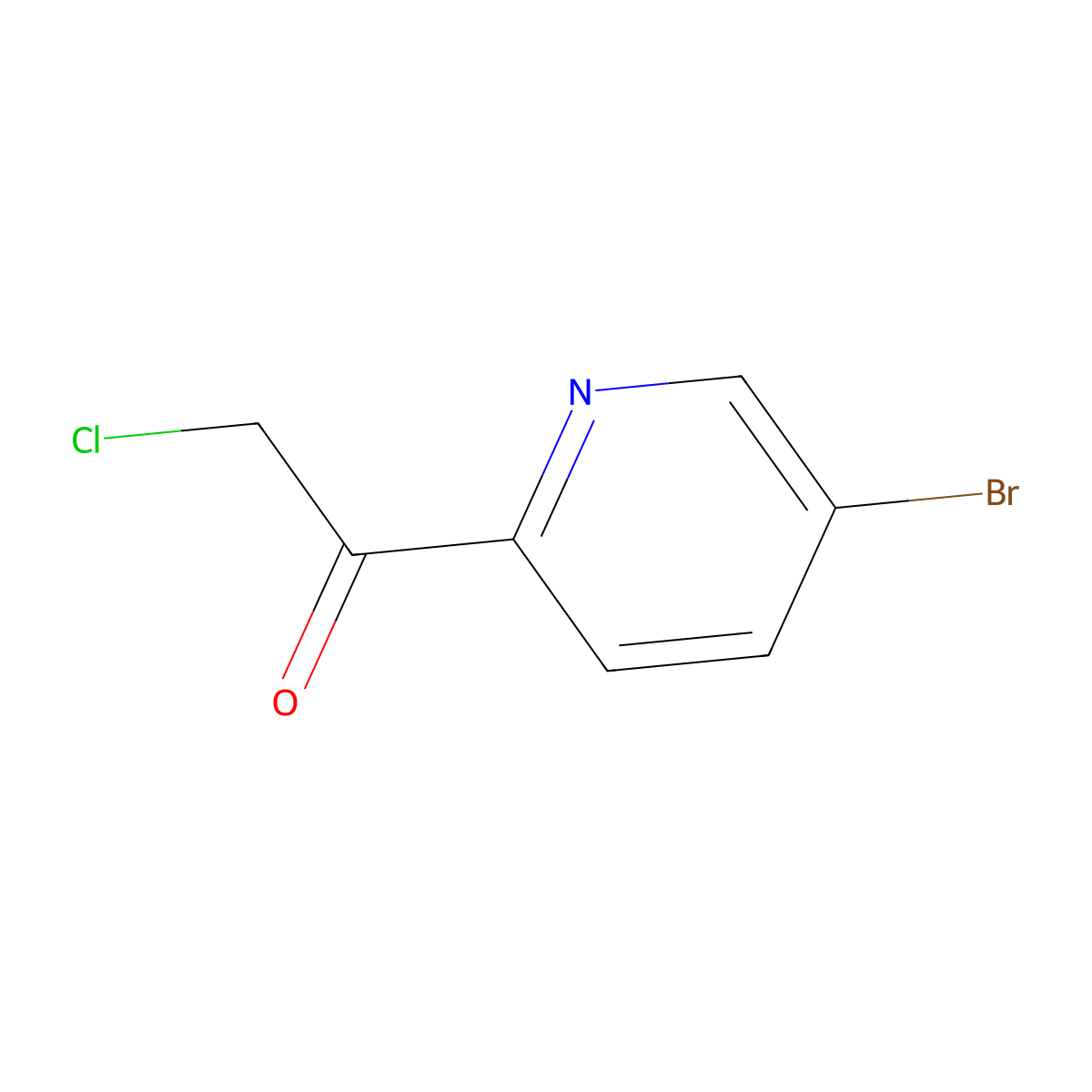 1-(5-Bromopyridin-2-yl)-2-chloroethan-1-one molecular structure, CAS 1260759-84-9