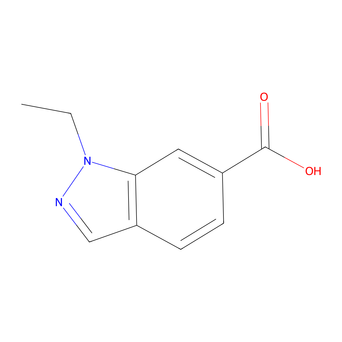 1-ethyl-1H-indazole-6-carboxylic acid molecular structure, CAS 1260759-87-2