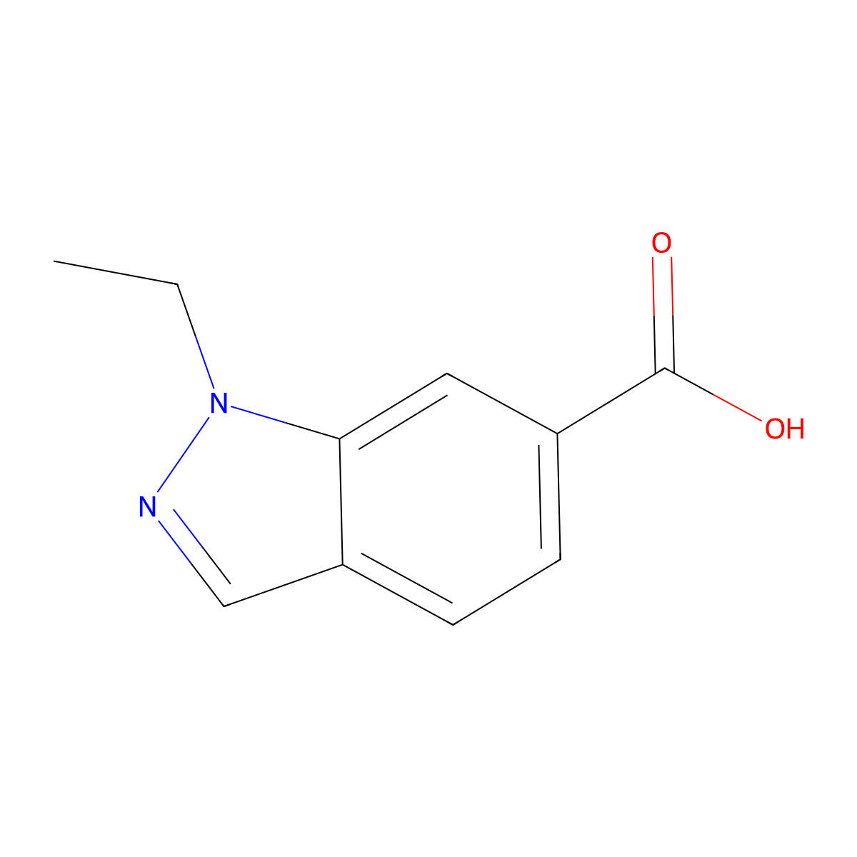 1-ethyl-1H-indazole-6-carboxylic acid molecular structure, CAS 1260759-87-2