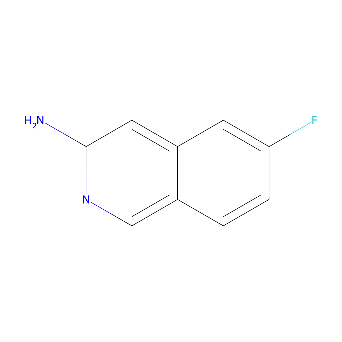 6-Fluoroisoquinolin-3-amine molecular structure, CAS 1260760-86-8