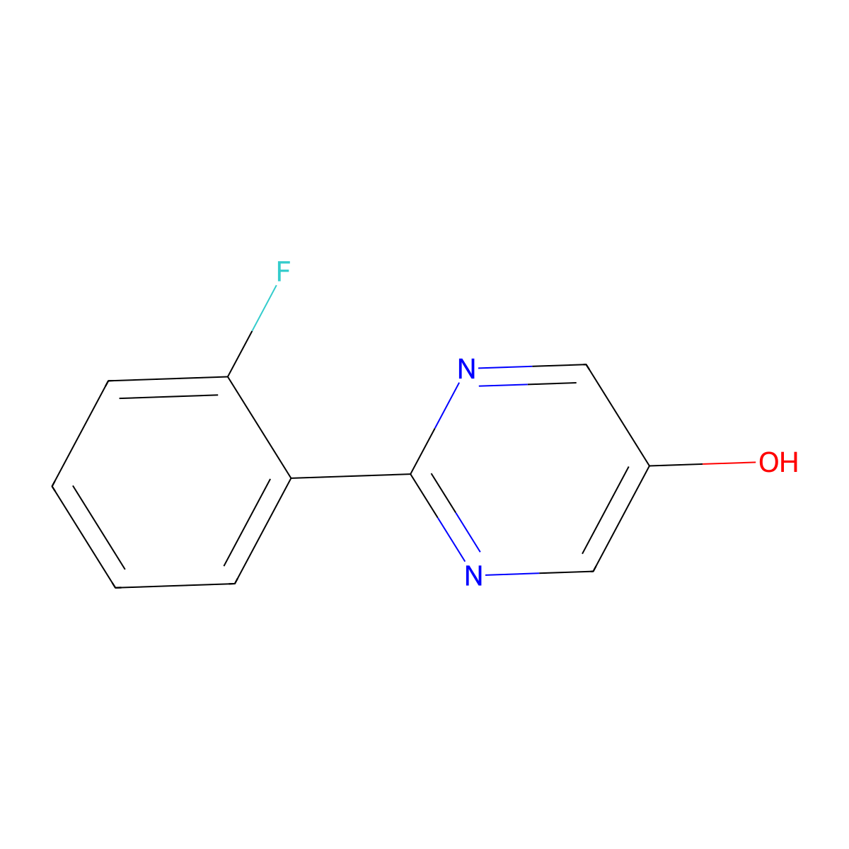 2-(2-Fluorophenyl)-5-pyrimidinol molecular structure, CAS 1260760-92-6