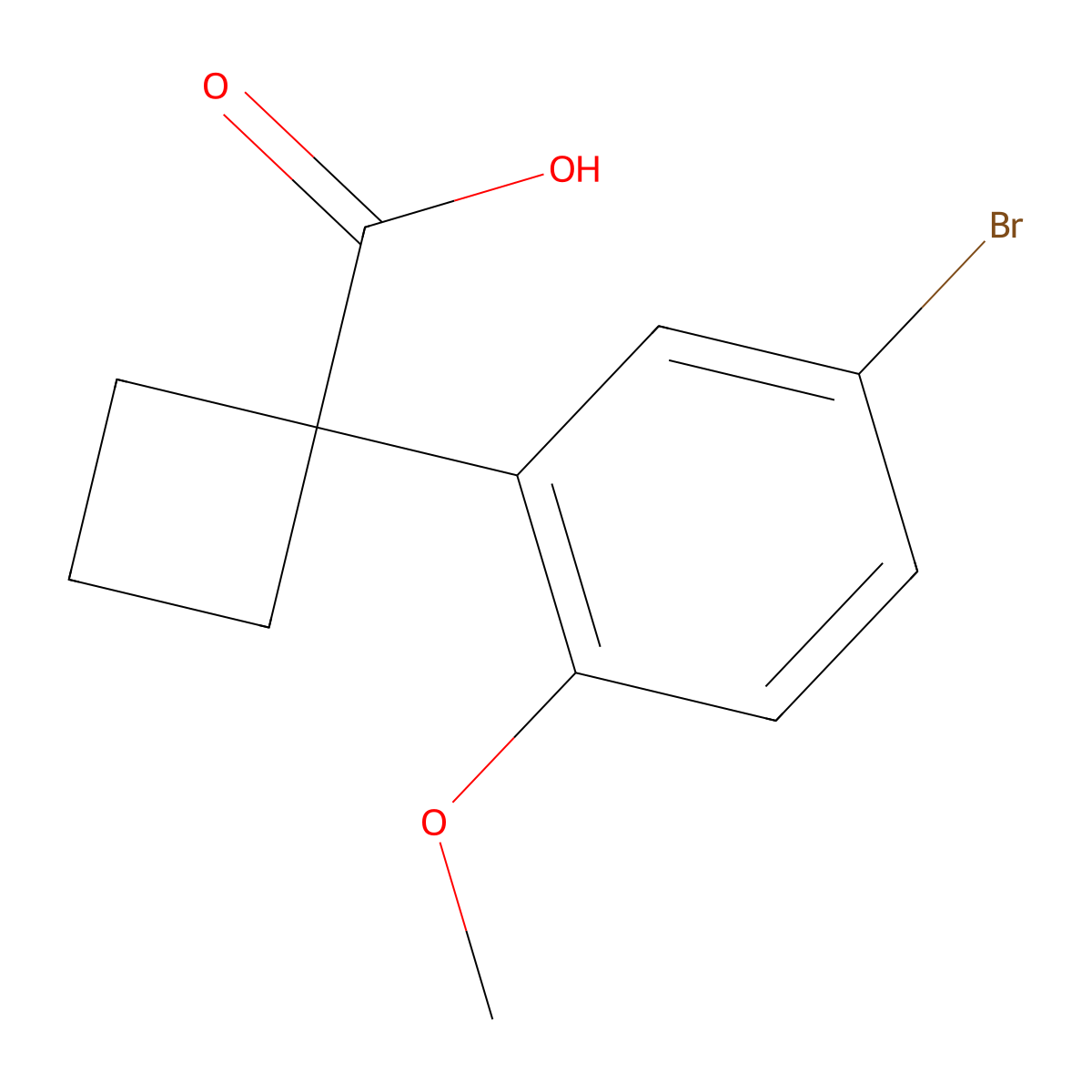 1-(5-Bromo-2-methoxyphenyl)cyclobutanecarboxylic Acid molecular structure, CAS 1260760-96-0