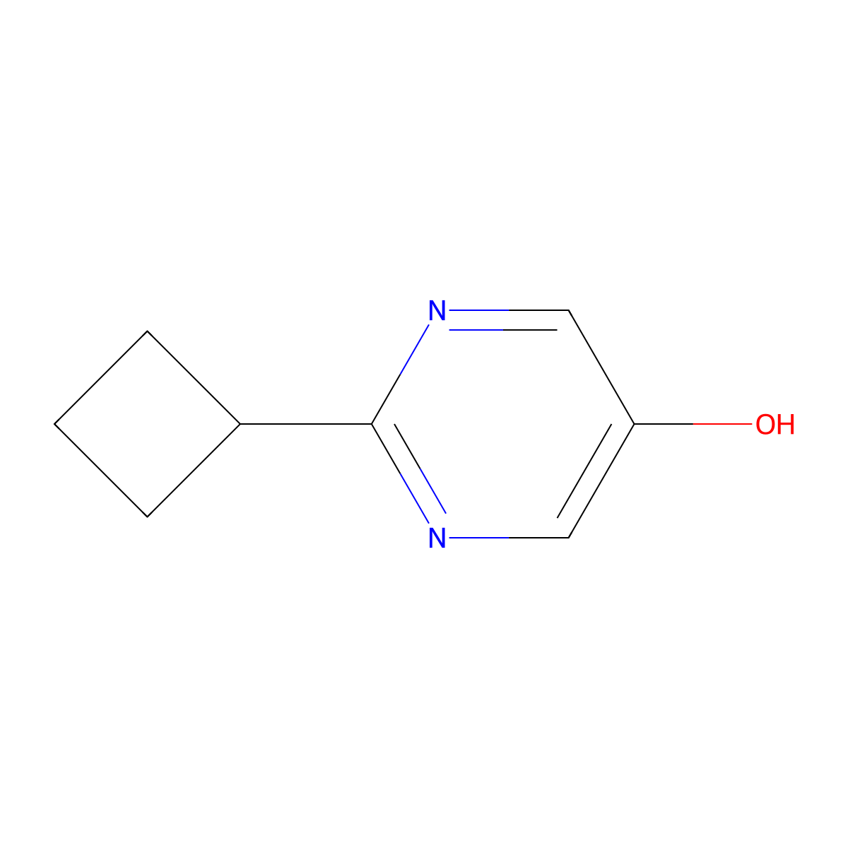 2-Cyclobutylpyrimidin-5-ol molecular structure, CAS 1260761-09-8