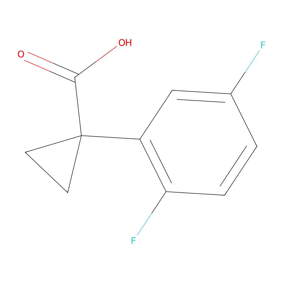 1-(2,5-Difluorophenyl)cyclopropane-1-carboxylic acid molecular structure, CAS 1260761-18-9