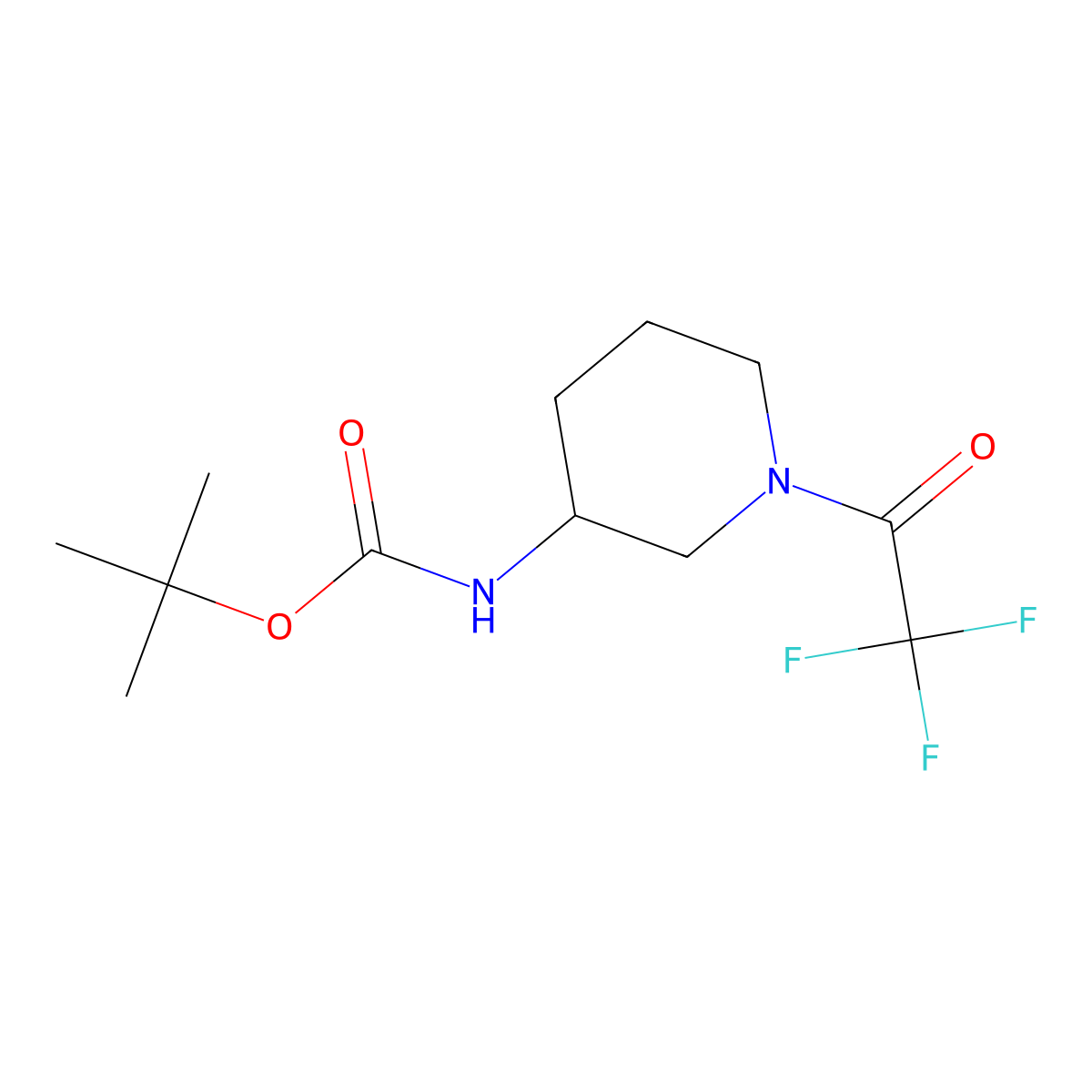 tert-butyl N-[1-(trifluoroacetyl)piperidin-3-yl]carbamate molecular structure, CAS 1260761-38-3