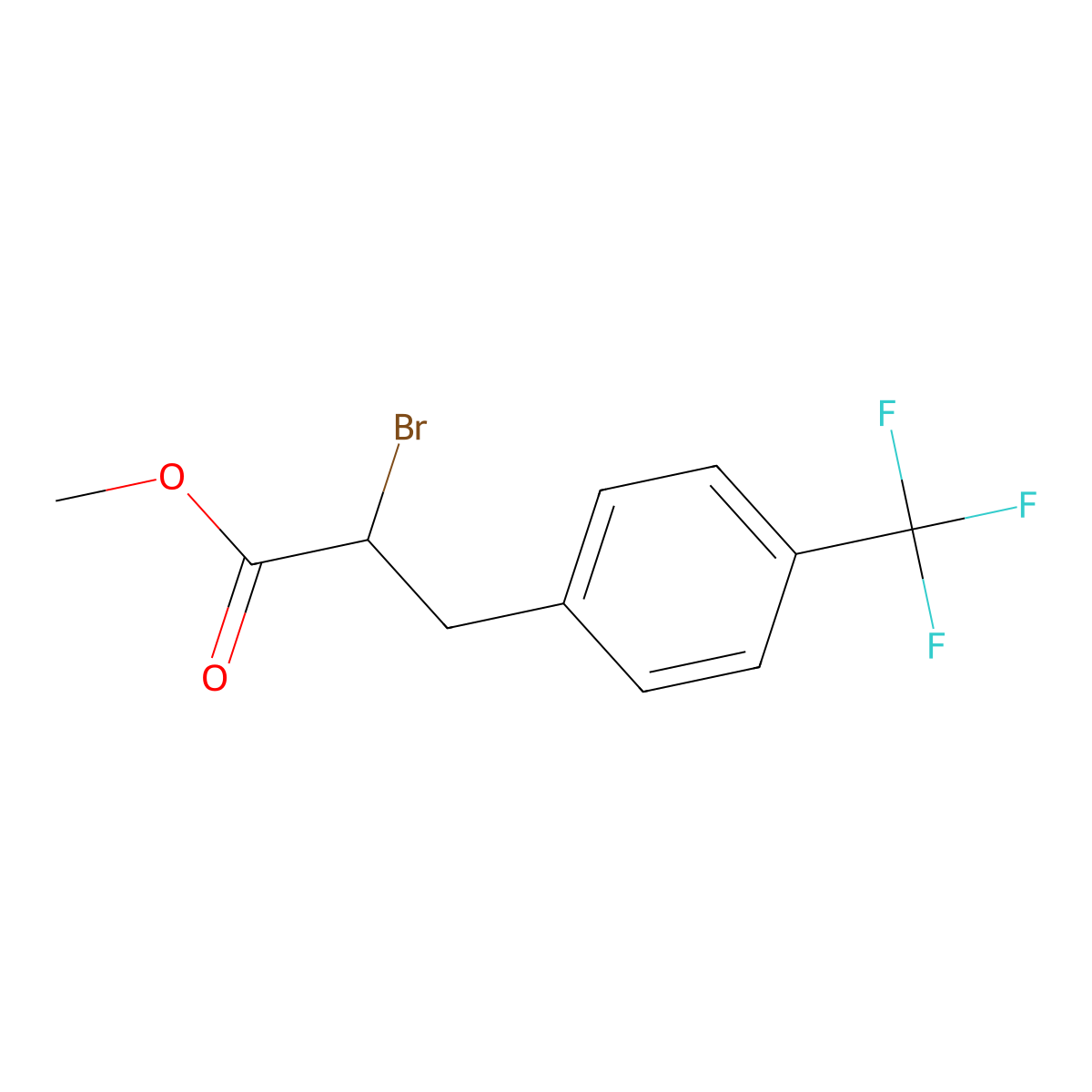 Methyl 2-bromo-3-(4-(trifluoromethyl)phenyl)propanoate molecular structure, CAS 1260761-44-1